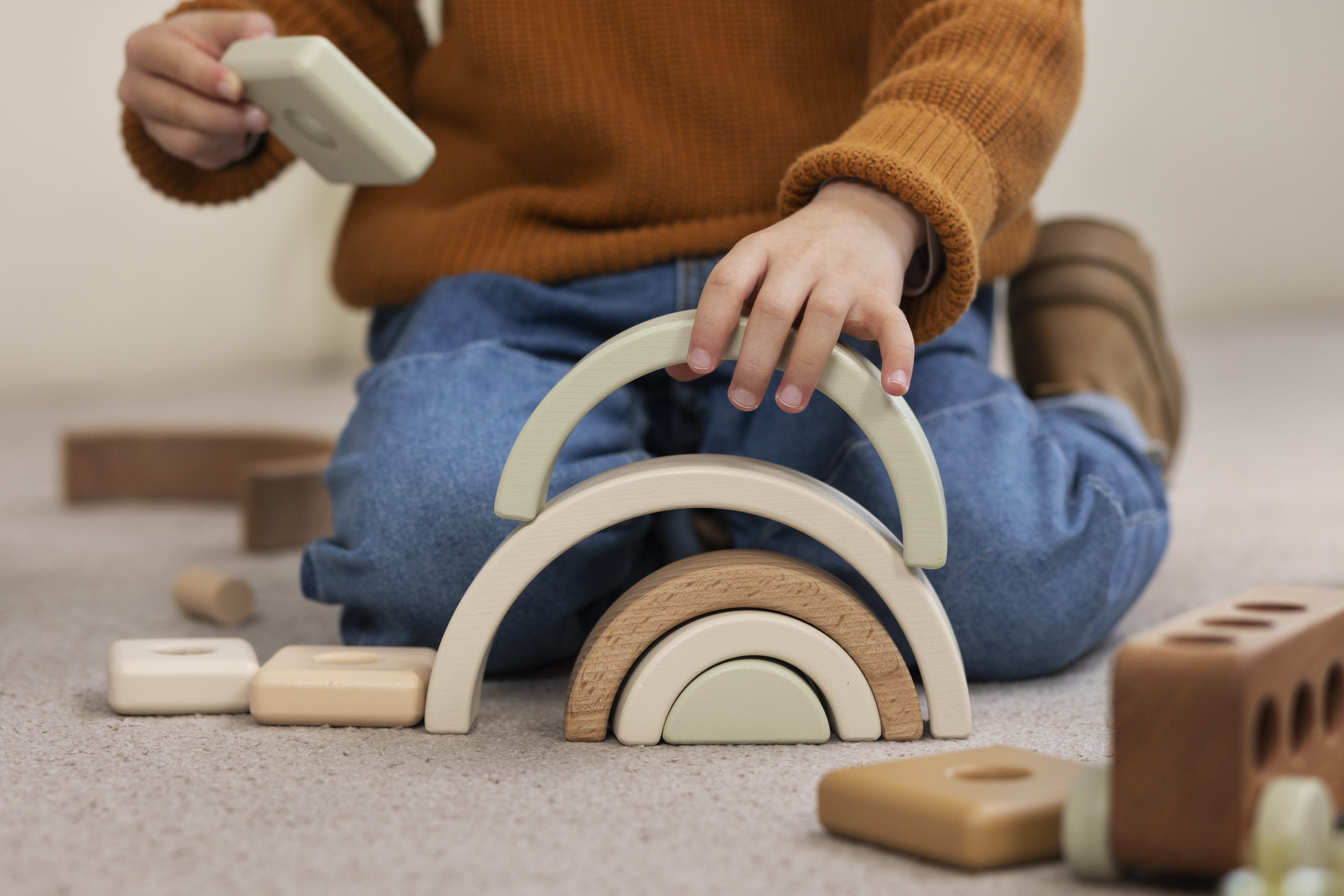 Wooden shape sorter